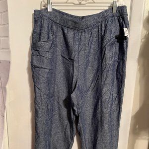 NWT OLD NAVY BLUE DENIM COLOR DRAWSTRING PANTS SZ L